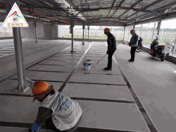 SƠn cảnh báo khu vực nhà xe cho CTY Chiyoda Integre Vietnam
