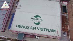 Thi công Sơn logo mái nhà máy HengSan Vina KCN Yên Mỹ Hưng Yên